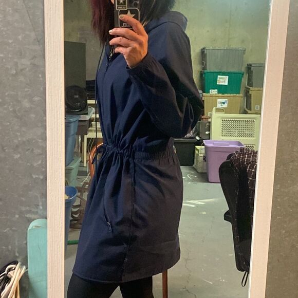 Blue Size Small Cinch Waist Vintage Weekender Hooded Utility Style Jaxket - Picture 3 of 9